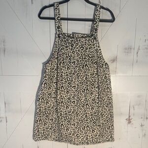 Entro Leopard Denim Sleeveless Dress with Pockets